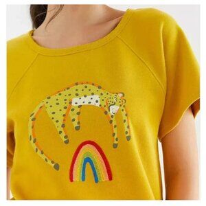 Jarmel by Jarmel Leopard Rainbow Graphic Tee | Anthropologie | Size XL